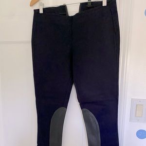 Jcrew pixie pant 6 regular, navy blue with leather